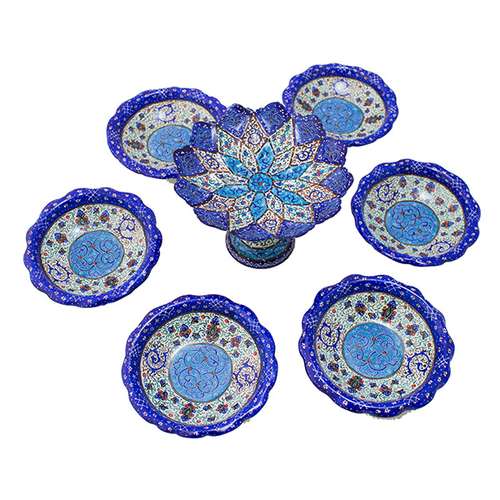 مجموعه ظروف هفت سین هفت پارچه مدل  میناکاری D1400