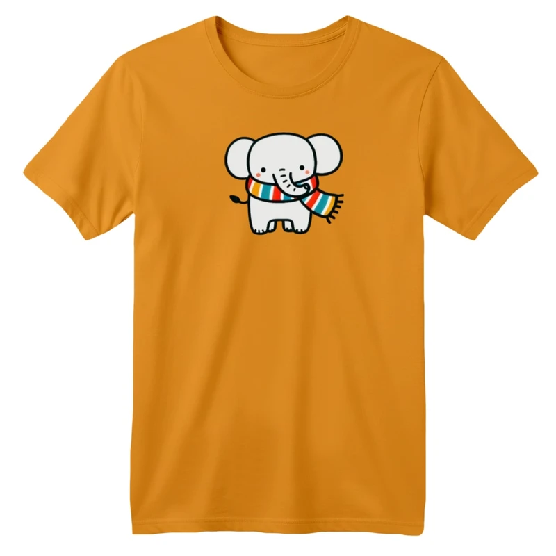 تی‌شرت آستین کوتاه لانگ بچگانه مدل فیل و شال گردن