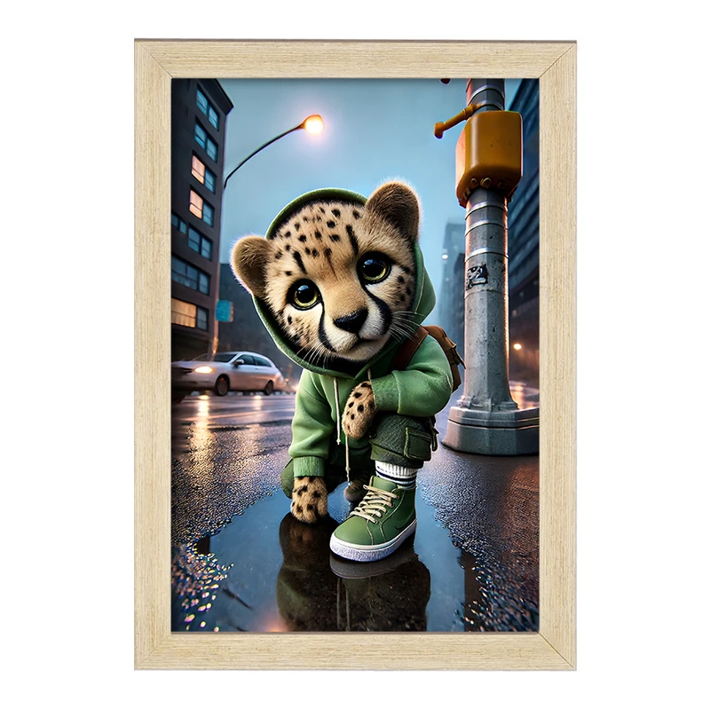 تابلو خندالو مدل یوزپلنگ بامزه کد F11885