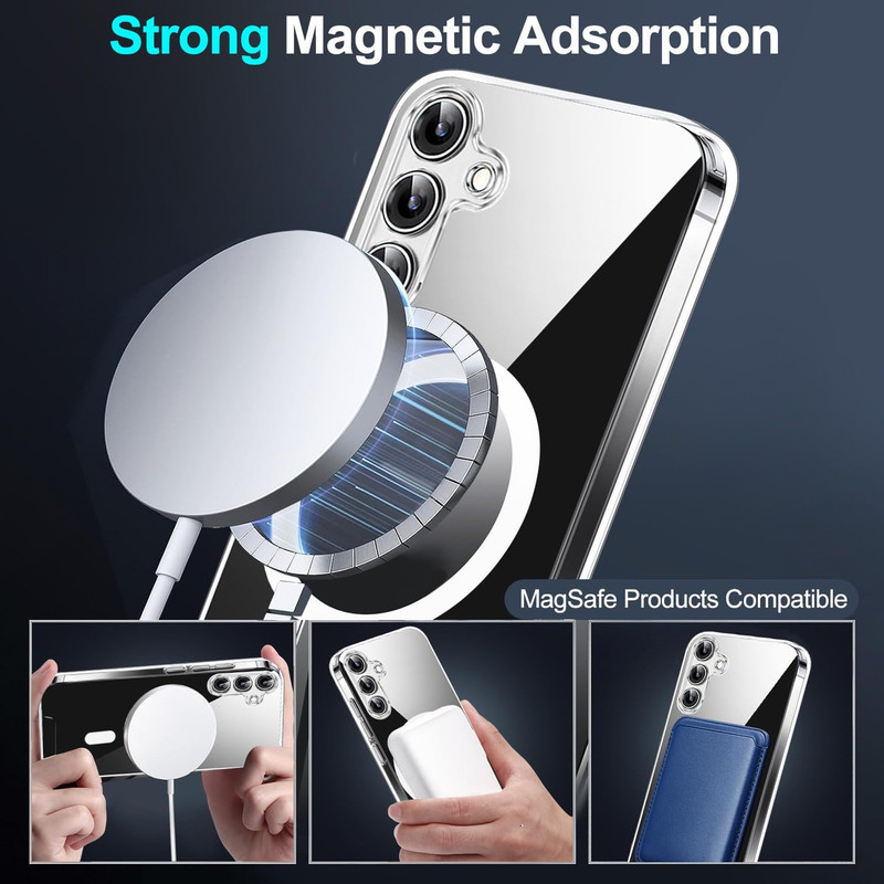 کاور بادی قاب مدل مگ سیف طرح Magsafe مناسب برای گوشی موبایل سامسونگ Galaxy S24 FE