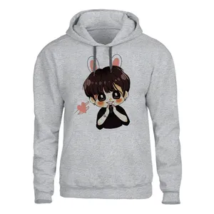 هودی مردانه مدل BTS  کد 126 رنگ طوسی