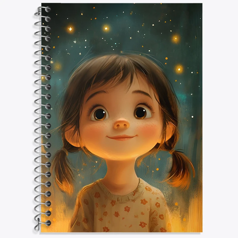 دفتر زبان 50 برگ خندالو مدل دو خط طرح دخترانه کد N4751