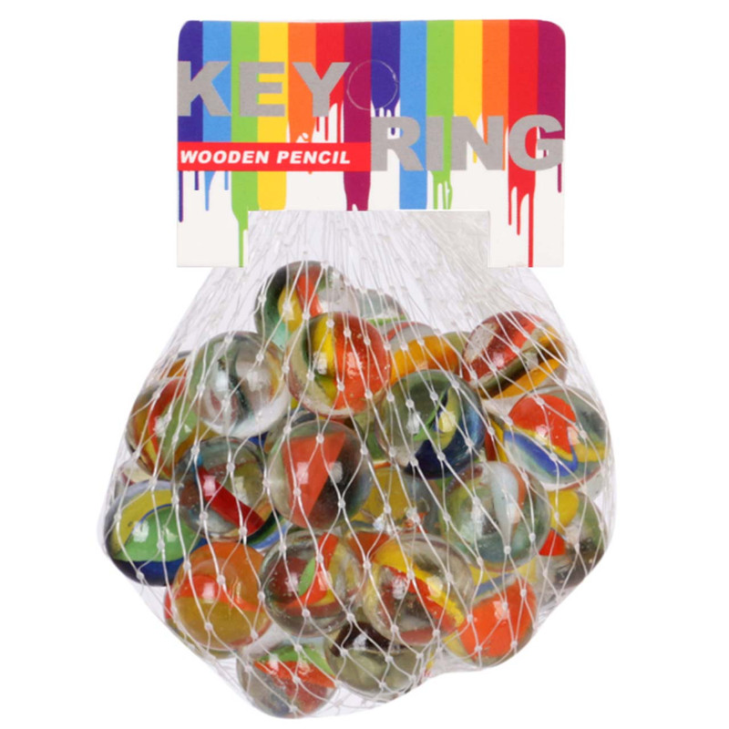 تیله شیشه ای مداد چوبی مدل چند رنگ بسته 50 عددی