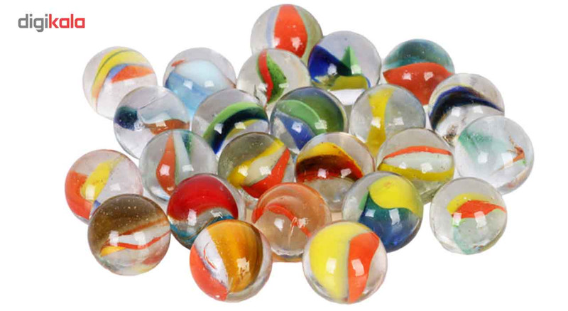 تیله شیشه ای مداد چوبی مدل چند رنگ بسته 100 عددی