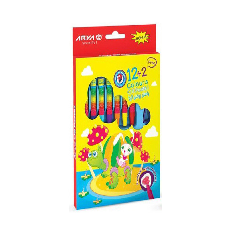 پاستل روغنی 2+12 رنگ آریا مدل 2027