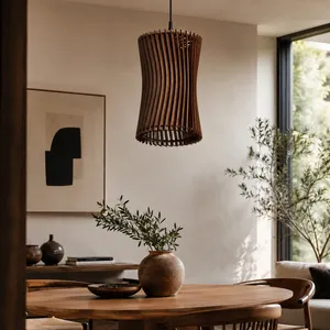 لوستر 1 شعله مدل چوبی کد L34