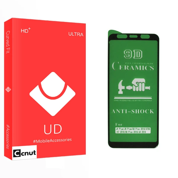 محافظ صفحه نمایش 9D کوکونات مدل UD Glass مناسب برای گوشی موبایل سامسونگ Galaxy J4 Plus/J6 Plus/A7 2018