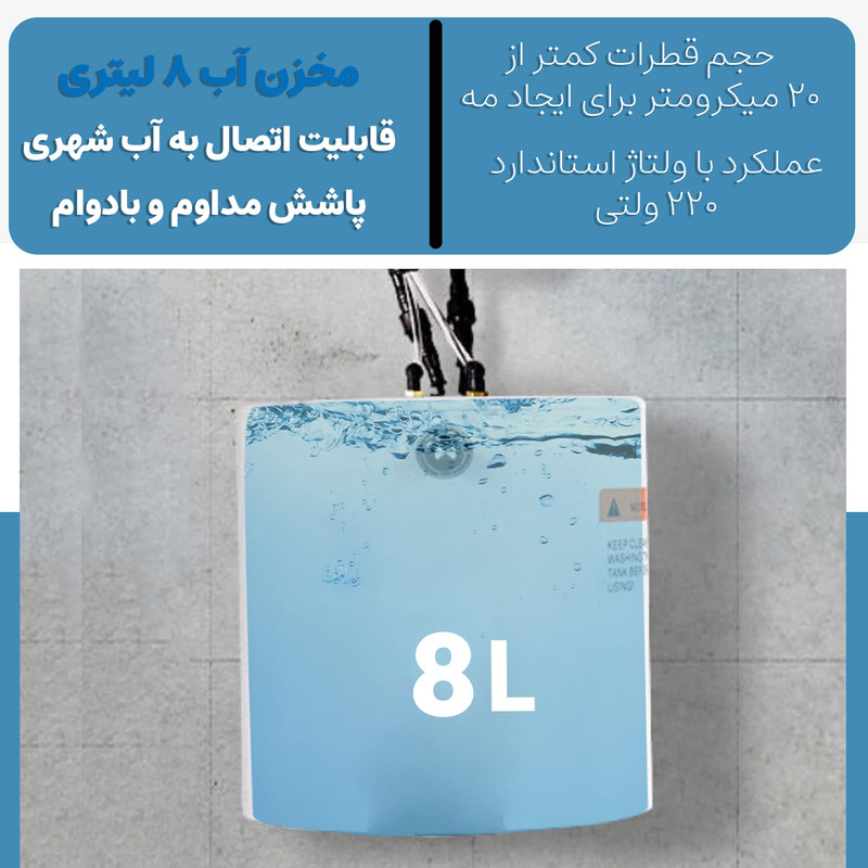 پنکه مه پاش دیواری 260 وات هانا مدل Hana-I2601