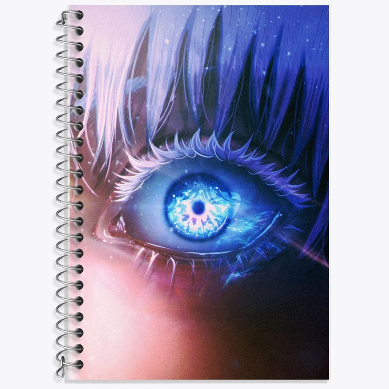 دفتر زبان 50 برگ خندالو مدل سه خط طرح گوجو ساتورو انیمه جوجوتسو کایزن کد F1581