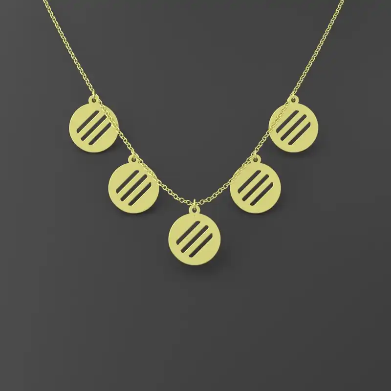 گردنبند طلا 18 عیار زنانه مدوپد مدل دایره کد RNA12115