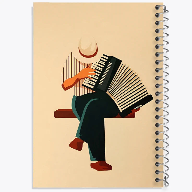 دفتر نقاشی 50 برگ خندالو طرح نوازنده آکاردئون کد F7437