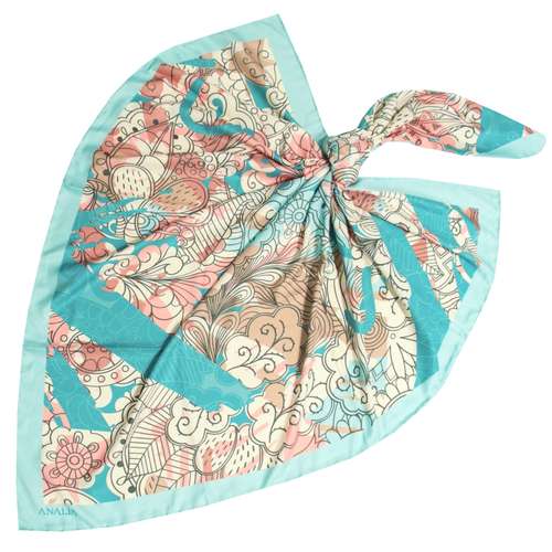 روسری زنانه مدل ابریشم مزونی کد 9071