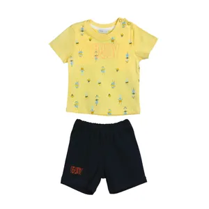 ست تی شرت و شلوارک نوزادی پاپو مدل sharon