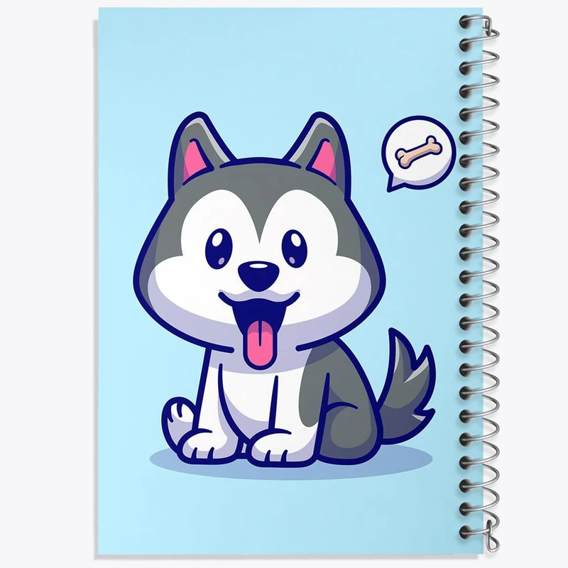 دفتر نت موسیقی 50 برگ خندالو مدل حیوانات بامزه سگ هاسکی کد 25421