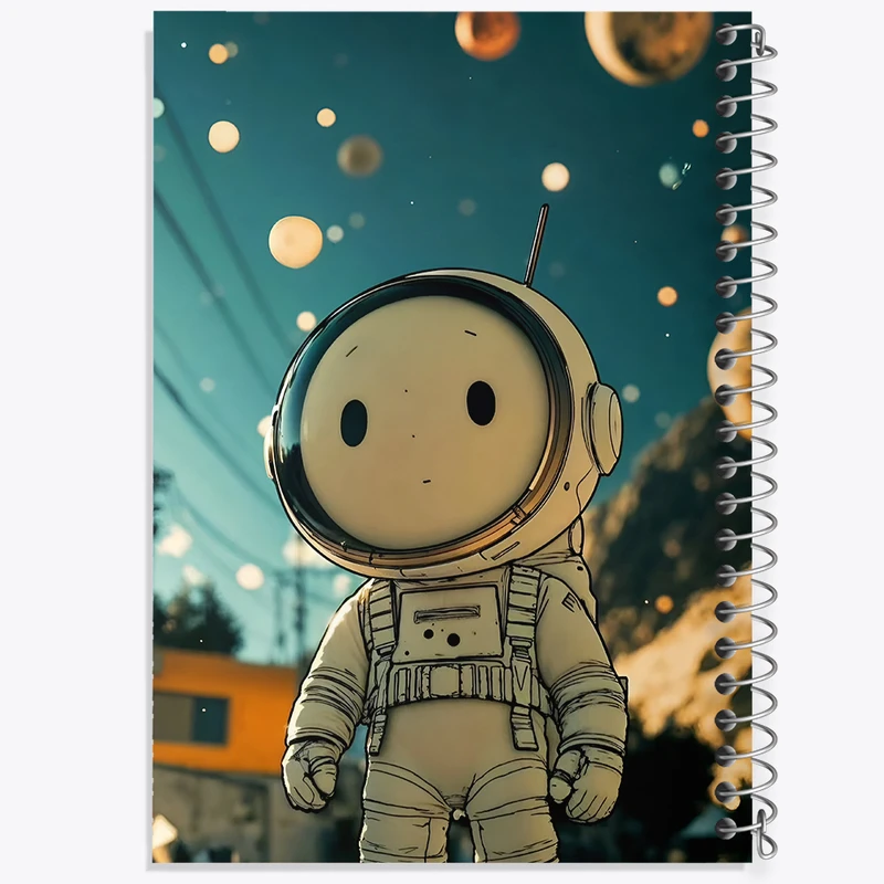 دفتر مشق 100 برگ خندالو طرح فضانورد کیوت کد F6045