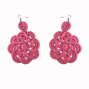 گوشواره دست دوز زنانه مدل قلاب بافی کد Gosh - 008