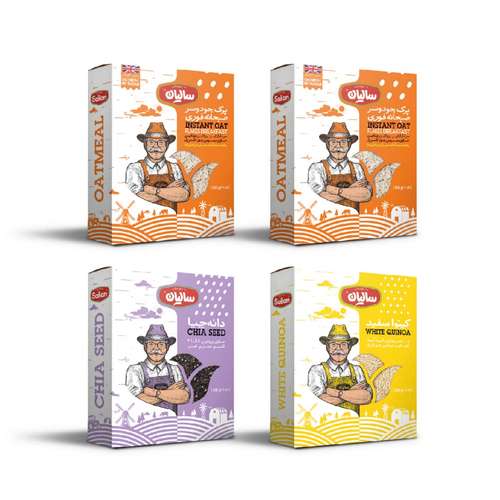 دانه چیا و کینوا سفید و پرک جو دوسر صبحانه صنایع غذایی سالیان - 300 گرم مجموعه 4 عددی