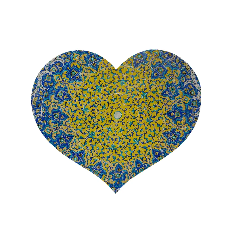 پادری مدل قلب طرح سنتی کد 5819 سایز 90x90 سانتی متر 