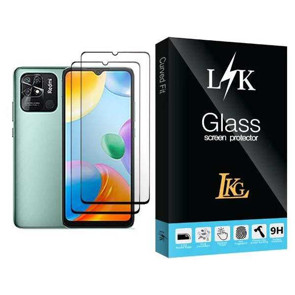 محافظ صفحه نمایش ال کا جی مدل LK Glass MIX002 مناسب برای گوشی موبایل شیائومی Redmi 10C بسته دو عددی