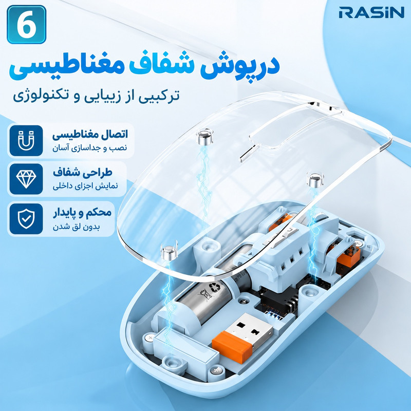 ماوس بی سیم راسین مدل BT+2.4GH