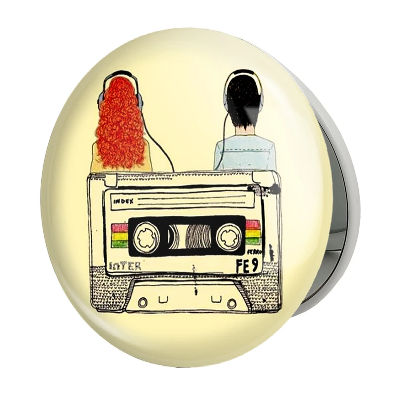 آینه جیبی خندالو طرح موزیک مدل تاشو کد 2412 