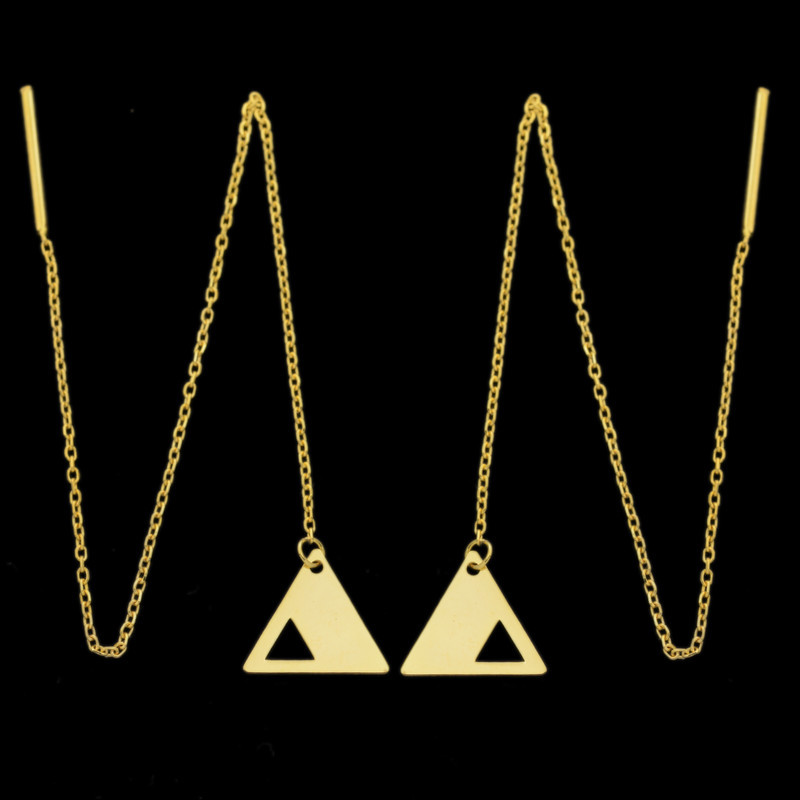 گوشواره طلا 18 عیار زنانه الن نار مدل مثلث ELN670158