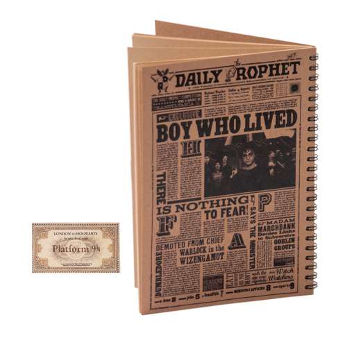 دفتر یادداشت 50 برگ بیگای استودیو مدل هری پاتر به همراه بوک مارک هدیه 