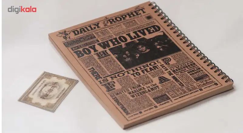 دفتر یادداشت 50 برگ بیگای استودیو مدل هری پاتر به همراه بوک مارک هدیه