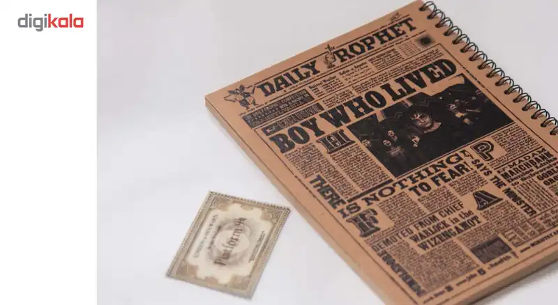 دفتر یادداشت 50 برگ بیگای استودیو مدل هری پاتر به همراه بوک مارک هدیه