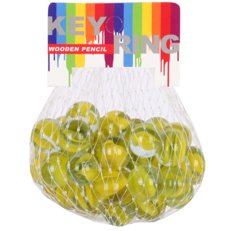 تیله شیشه ای مداد چوبی مدل Yellow بسته 100 عددی
