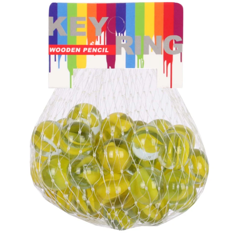 تیله شیشه ای مداد چوبی مدل Yellow بسته 100 عددی