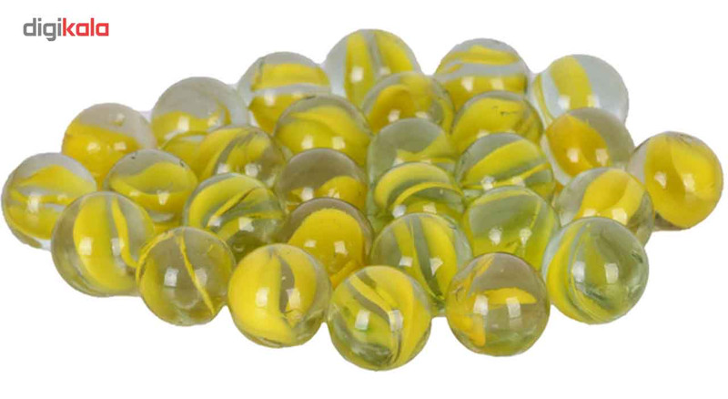 تیله شیشه ای مداد چوبی مدل Yellow بسته 100 عددی