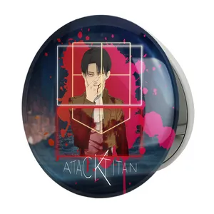 آینه جیبی خندالو طرح لیوای آکرمن انیمه اتک آن تایتان Attack on Titan مدل تاشو کد 11009 