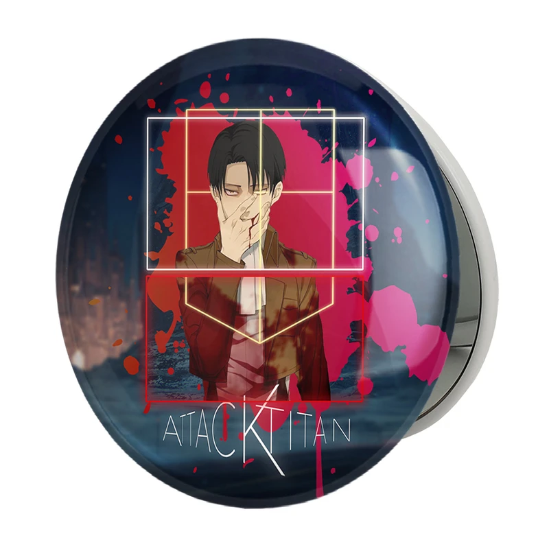 آینه جیبی خندالو طرح لیوای آکرمن انیمه اتک آن تایتان Attack on Titan مدل تاشو کد 11009 