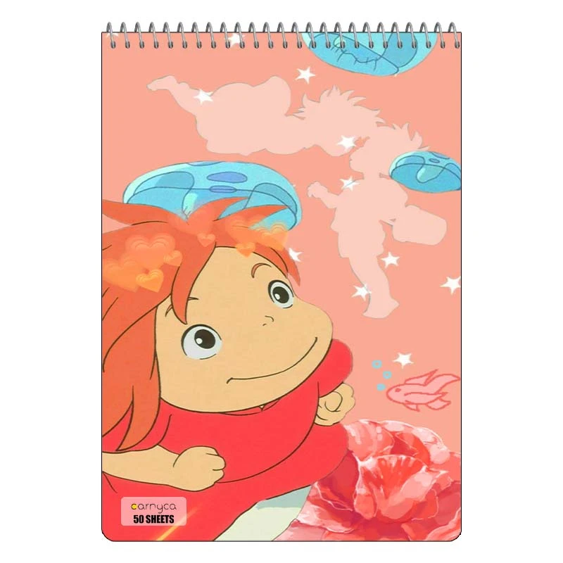 دفتر نقاشی 50 برگ سیمی کارنیکا طرح پونیو Ponyo کد 38557