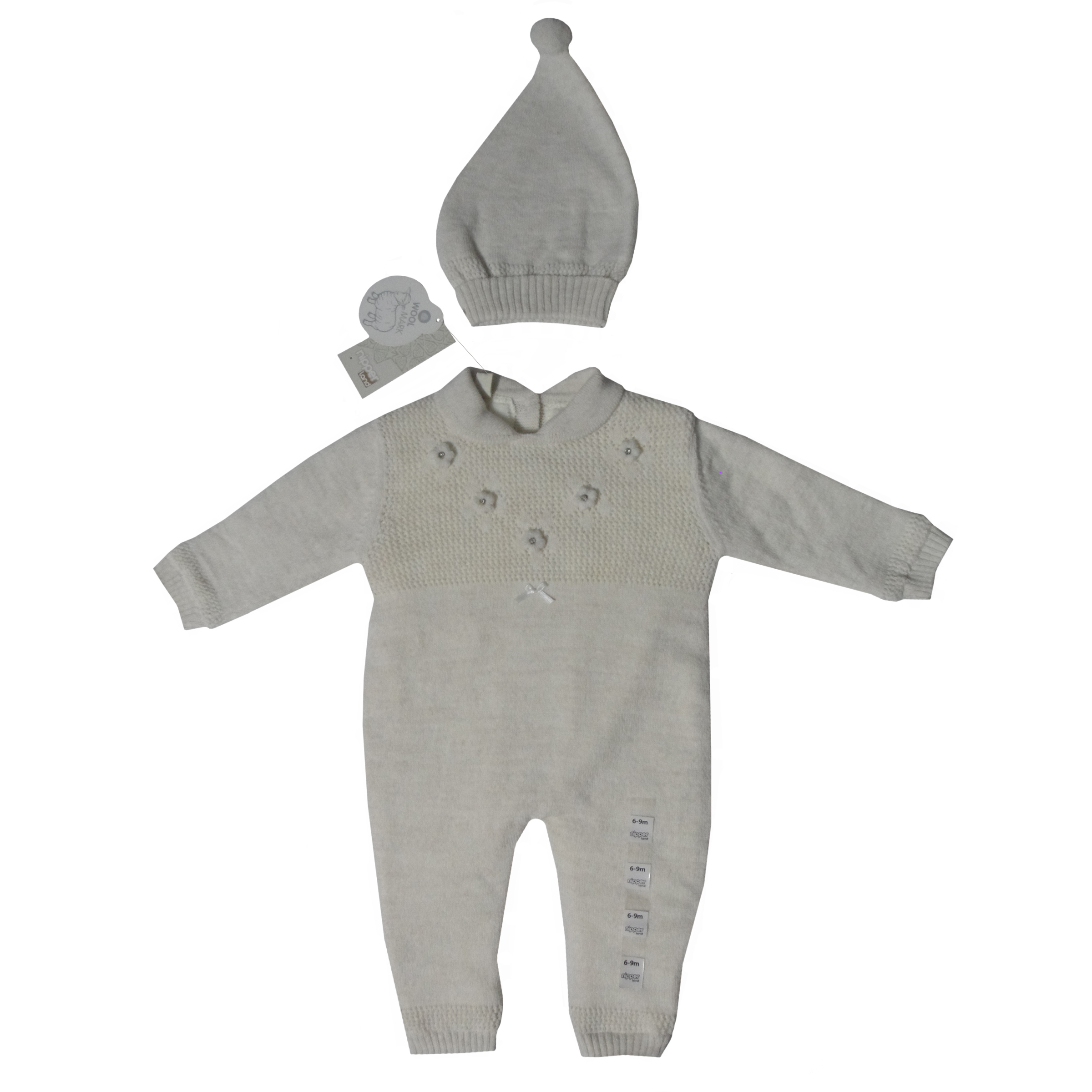 ست سرهمی و کلاه بافت نوزادی نیپرلند مدل خزدار