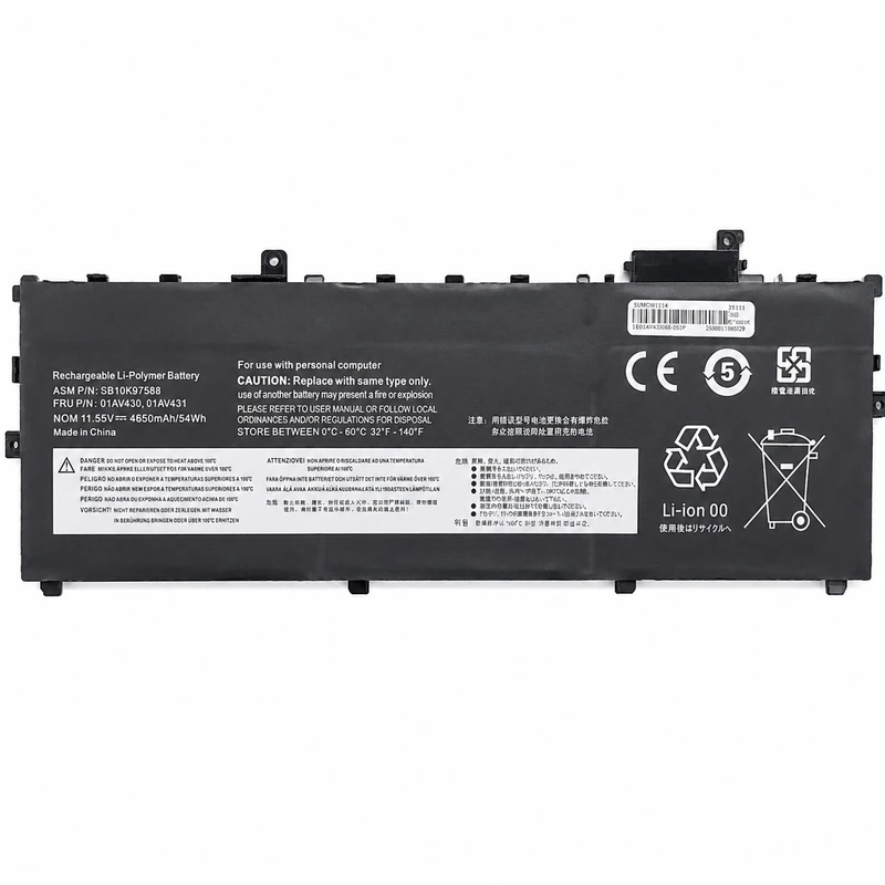 باتری لپ‌تاپ 6 سلولی دابل مدل 01AV430 مناسب برای  ThinkPad X1 	