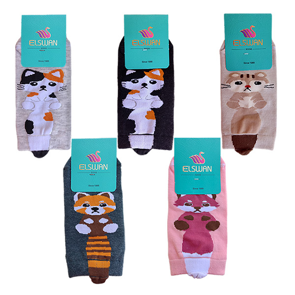 جوراب زنانه ال سون مدل کیتن کد PH651 بسته 5 عددی