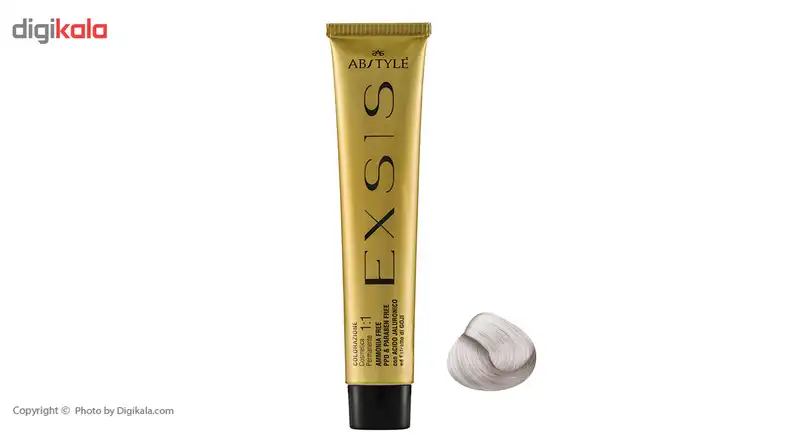 رنگ مو ای بی استایل سری اکسیس بدون آمونیاک مدل روشن کننده بلوند یخی نقره ای شماره 12.1