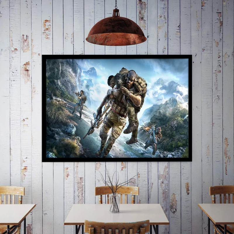 تابلو نوری بکلیت مدل طرح بازی گیمینگ Ghost Recon مدل چراغدار B-s1406