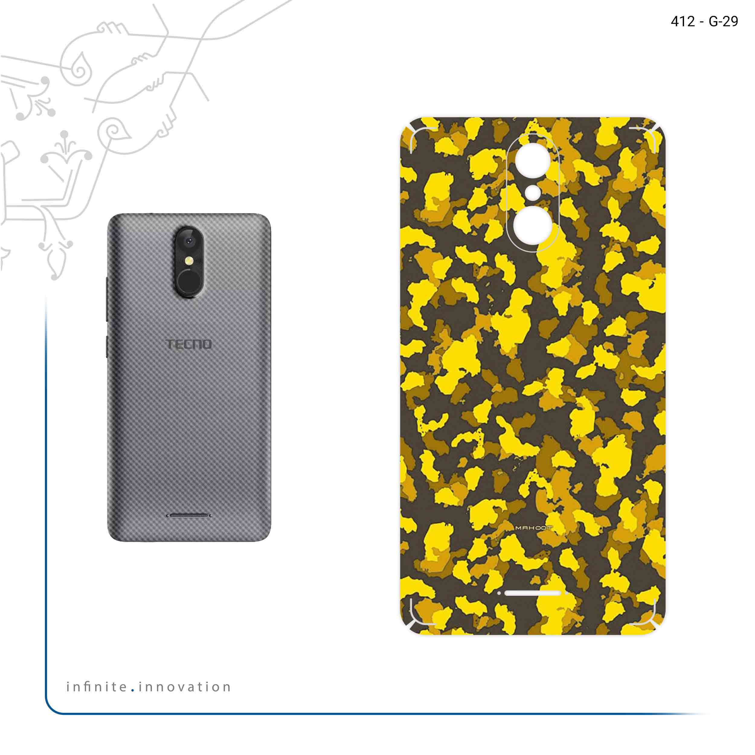 برچسب پوششی ماهوت مدل Yellow Infantry Army مناسب برای گوشی موبایل تکنو WX3F LTE