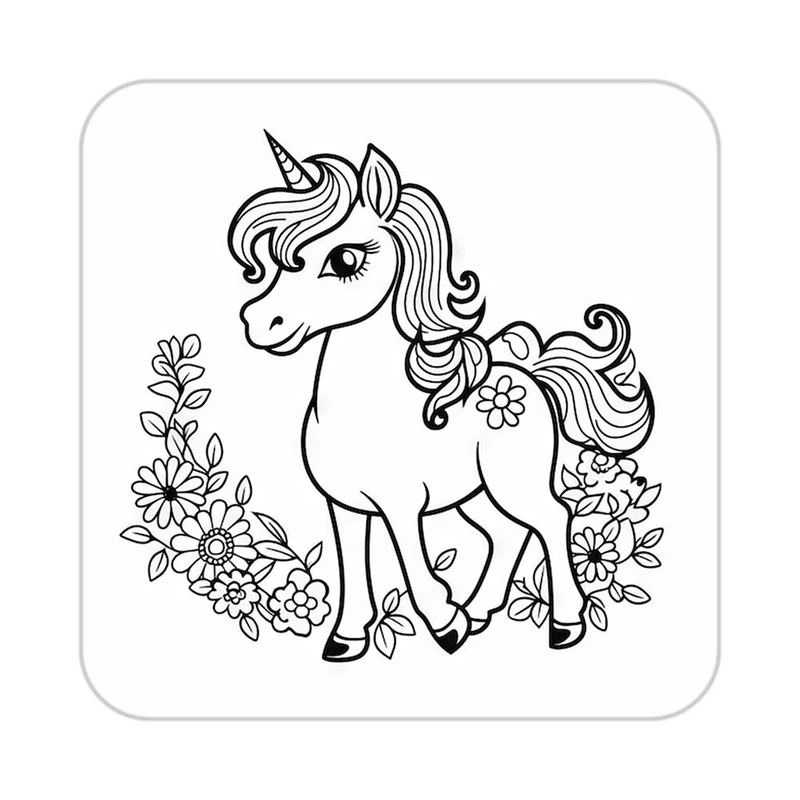 زیر لیوانی کاکتی طرح اسب تک شاخ و یونیکورن مدل mp32026