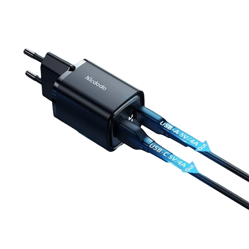 عکس شماره 6 : شارژر دیواری 33 وات دو پورت مک دودو مدل ch-1701