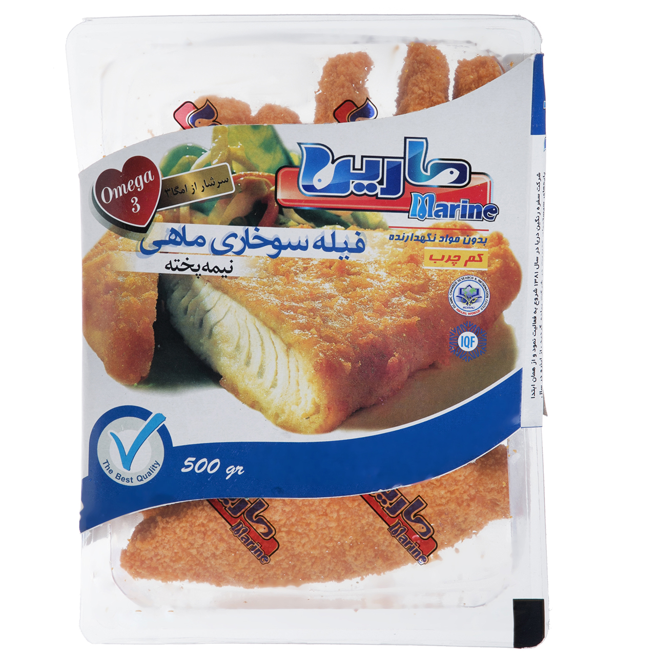 فیله سوخاری ماهی مارین مقدار 500 گرم