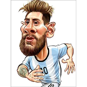 پوستر مدل کاریکاتور مسی کد 001