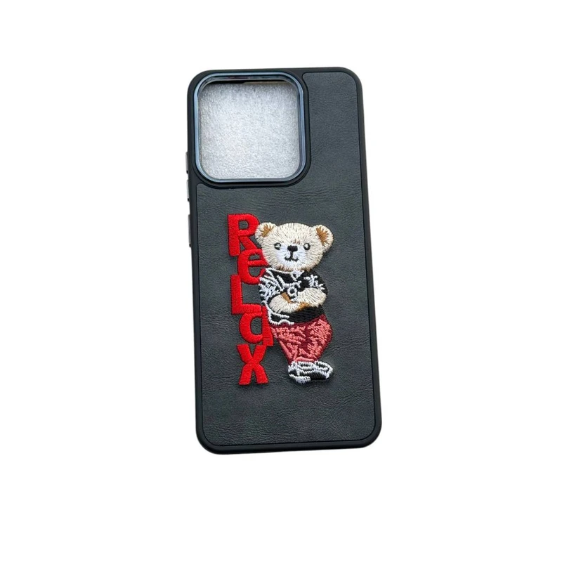 کاور مدل چرم طرح خرس. گلدوزی شده  کد Teddy99 مناسب برای گوشی موبایل شیائومی Redmi note12 5G/POCO X5
