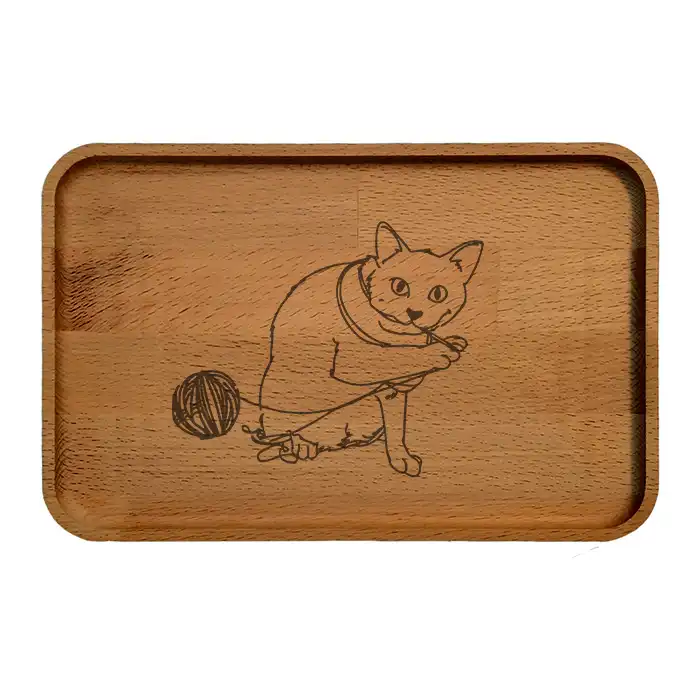 سینی چوبی مدل گربه کد 864