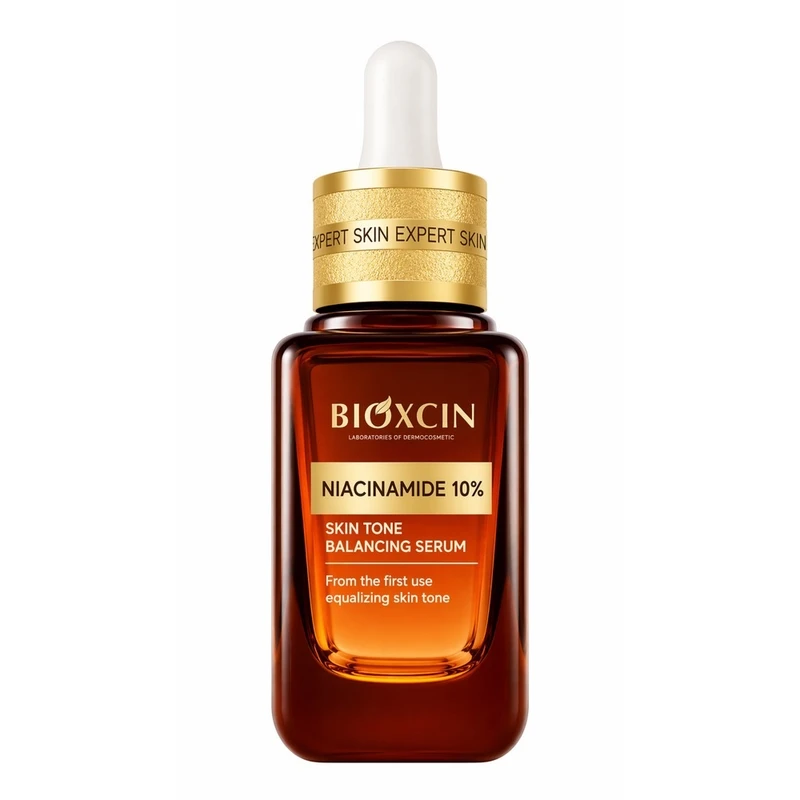 سرم ضد چروک بیوکسین مدل NIACINAMIDE 10% مناسب برای پوست آکنه‌دار حجم 30 میلی لیتر