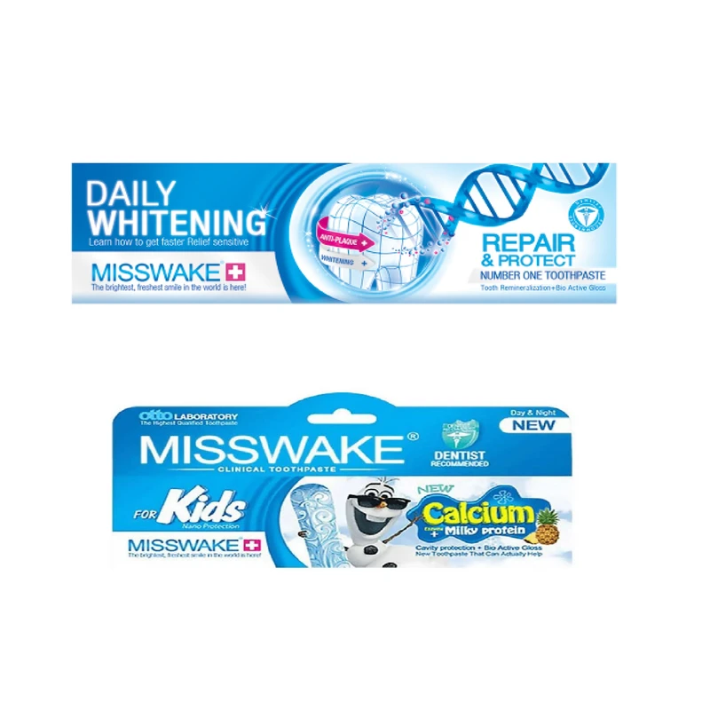 خمیردندان میسویک مدل سفیدکننده حجم 100 میلی لیتر به همراه خمیردندان کودک میسویک مدل آدم برفی حجم 50 میلی لیتر