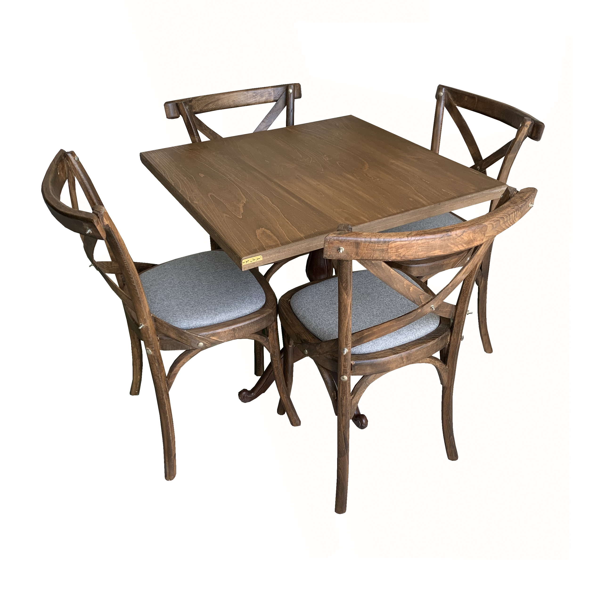 میز و صندلی ناهارخوری 4 نفره اسپرسان چوب مدل روستیک rs1